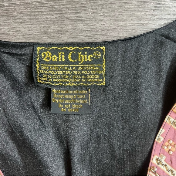 Vintage 90s Bali Chic Beaded Vest Ornamental Fan Pink & Gold One Size - Picture 4 of 5